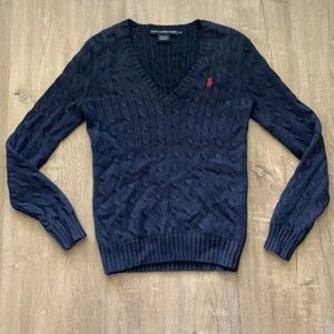 navy blue Ralph lauren sweater